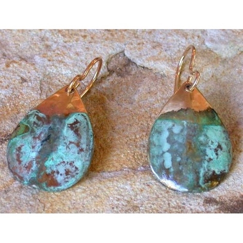 EC-136 Earrings Textured Teardrop $40 at Hunter Wolff Gallery